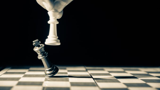 Power And Lonelinessthe Most Powerful Chess Piece Stock Photo